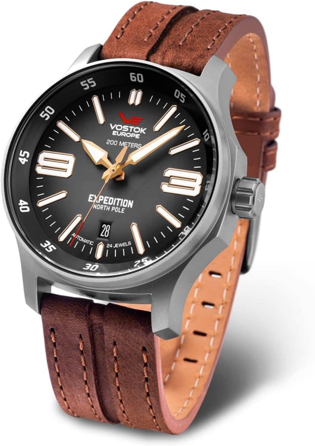 Expedition North Pole 1 Mens Analog Automatic Watch with Leather Bracelet YN55-592A555