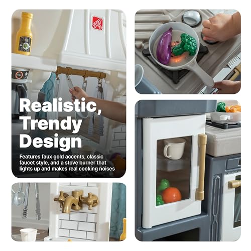 Gourmet Kitchen Playset for Kids, Indoor/Outdoor Play Kitchen, 20+ Piece Toy Set X985
