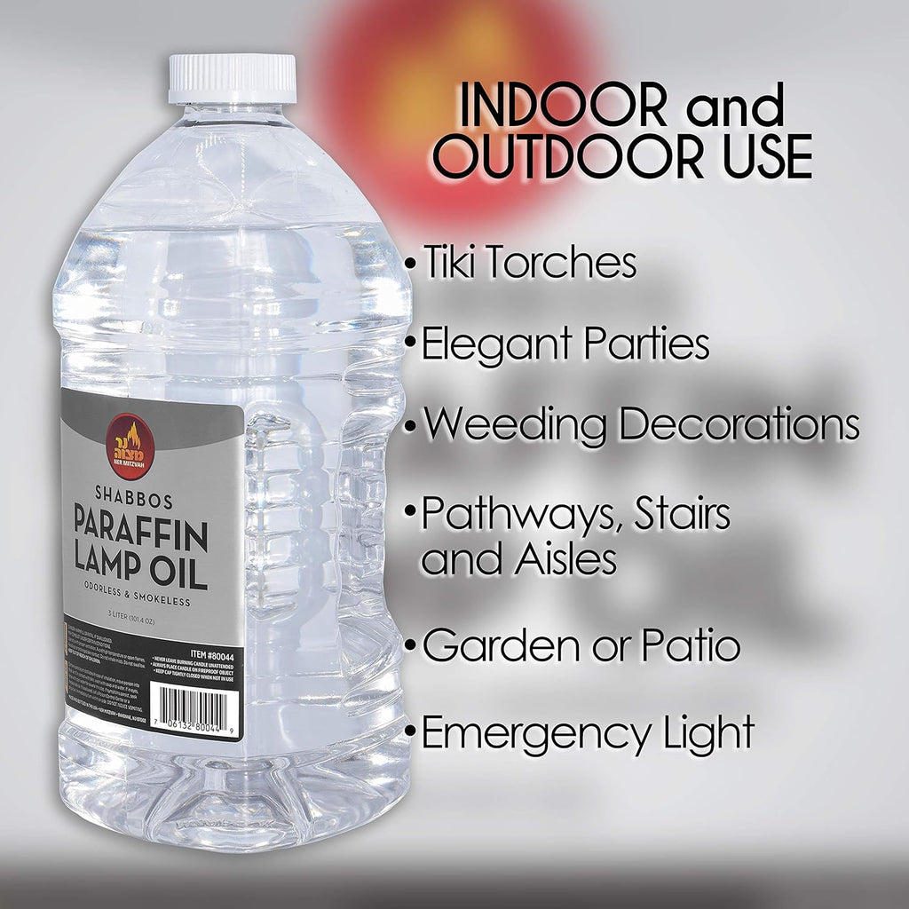 Paraffin Lamp Oil - 3 Liter - Smokeless, Odorless, Clean Burning M742
