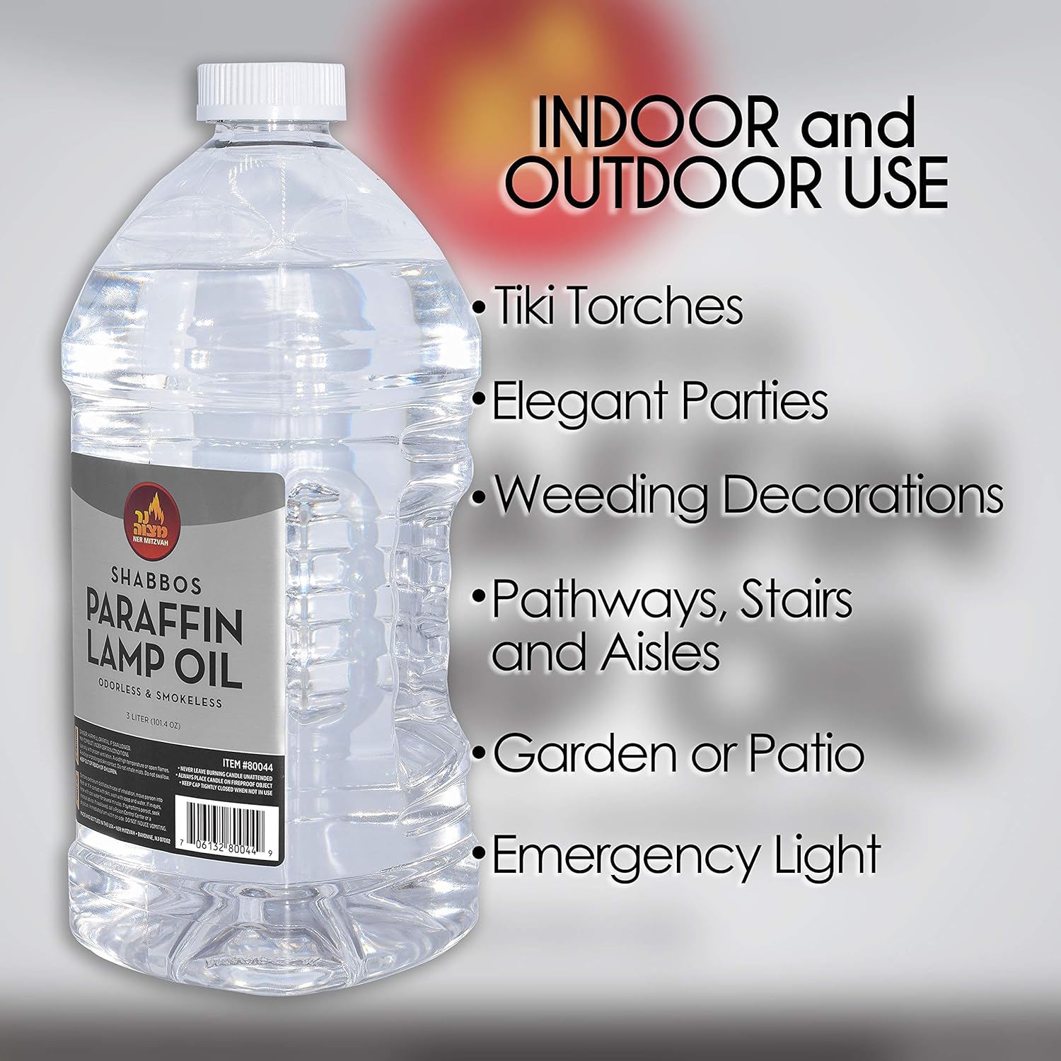 Paraffin Lamp Oil - 3 Liter - Smokeless, Odorless, Clean Burning M742