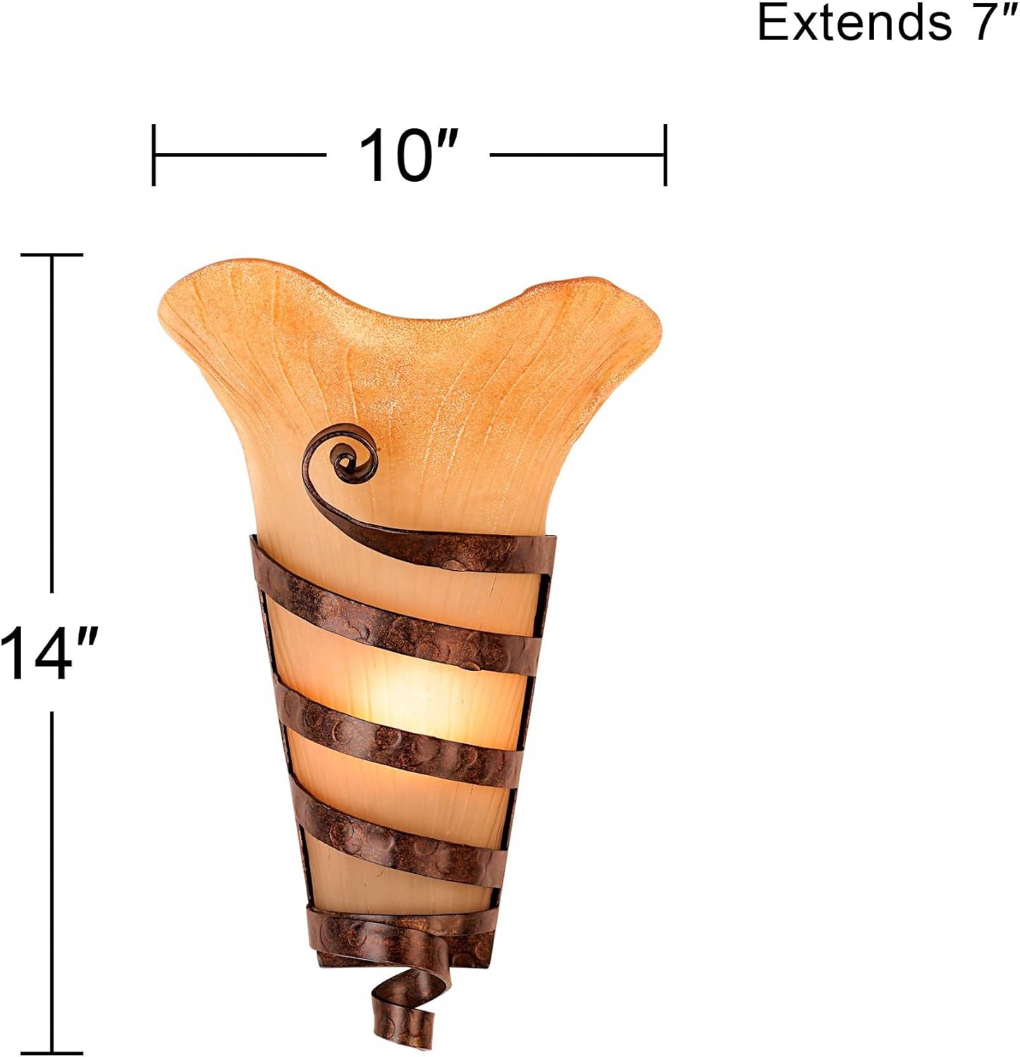 Farmhouse Rustic Wall Light Sconces Set of 2 Hardwired P486034