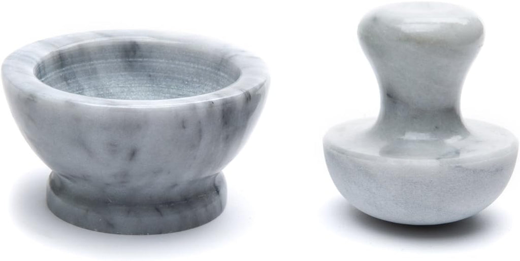 Marble Mortar and Pestle, White H470203