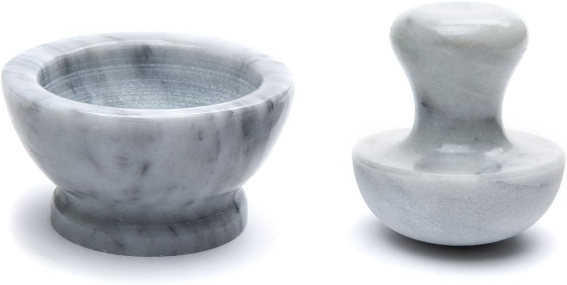 Marble Mortar and Pestle, White H470203