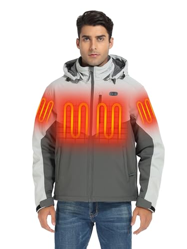 ORORO Men's Dual Control Heated Jacket with 5 Heat Zones, Up to 20 Hours of Warmth