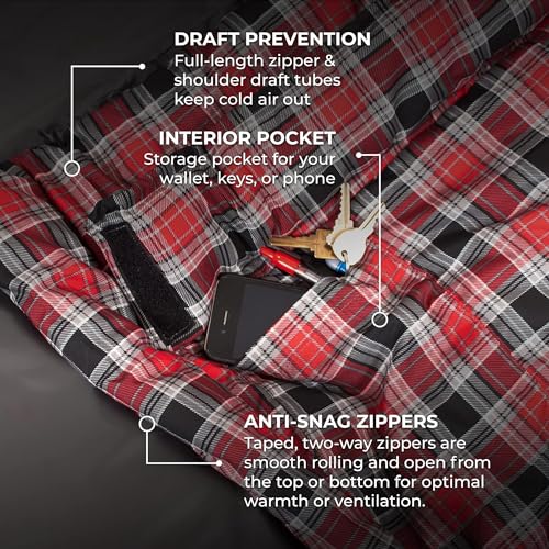 Celsius XXL Sleeping Bag for Adults, All Weather Camping, Compression Sack Included S755