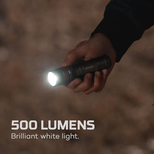 Powerful LED Handheld Flashlight, AA Battery Powered, Waterproof, 500-1500 Lumens R332