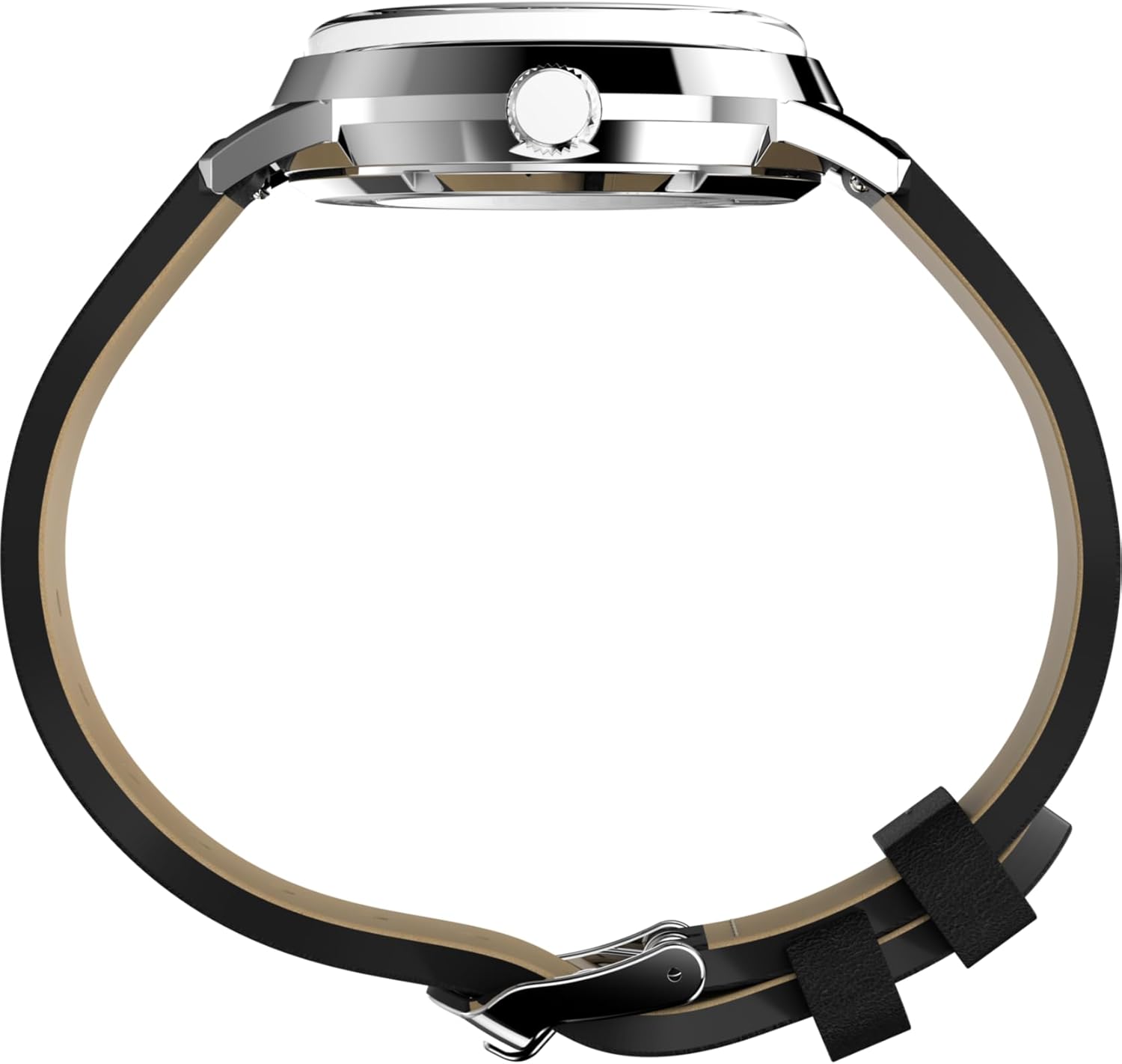 Men's Automatic 40mm Watch with Black Strap and Silver-Tone Dial K4024