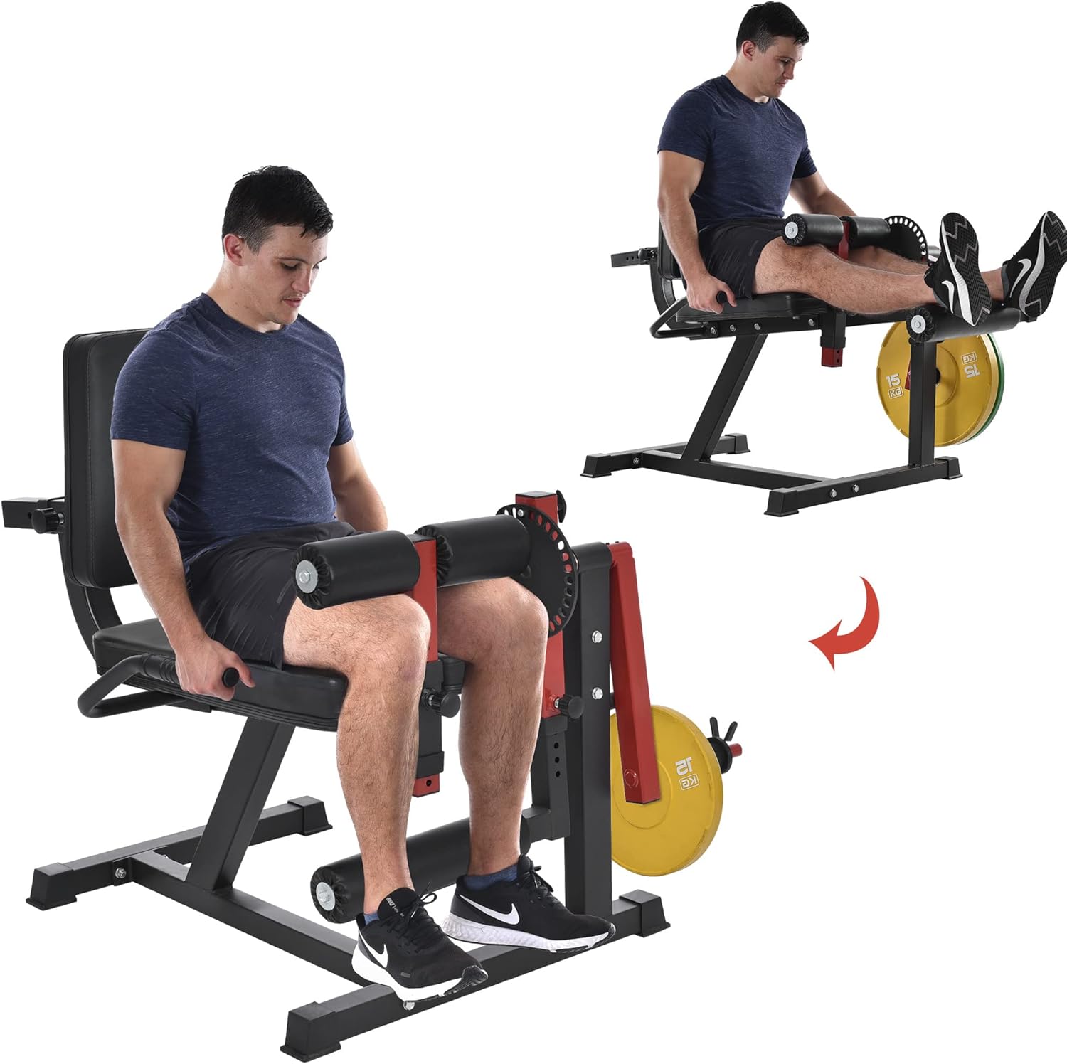 Leg Extension and Curl Machine with Adjustable Seat for Home Gym G99013