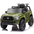12V Kids Ride on Truck, Licensed Toyota Tacoma Battery Powered Motorized Electric Vehicle Car for Kids, with Remote Control, 3 Speeds, MP3, Horn, LED Lights, Suspension System, Black