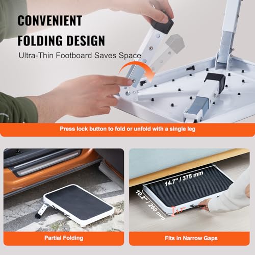 Folding Steel Step Stool, 3 Adjustable Heights, Non-Slip, 330 lbs Capacity Y890