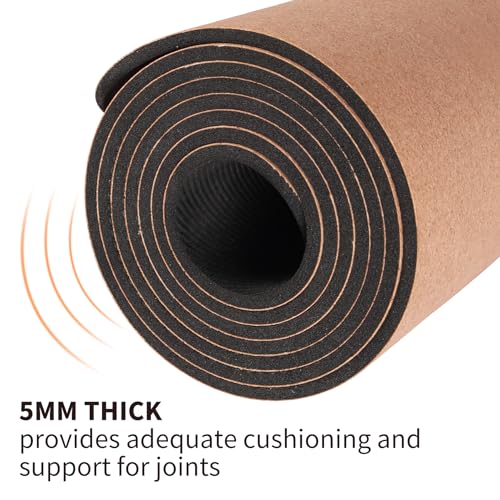 Cork Yoga Mat Non Slip Thick for Pilates & Home Workouts R22065