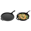 Victoria 12-Inch Cast Iron Comal Pizza Pan and 8 Inch Tortilla Press