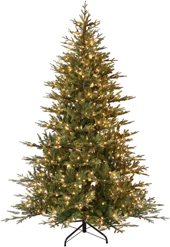 Puleo International 7.5 Foot Pre-Lit Balsam Fir Artificial Christmas Tree with 800 Clear Lights