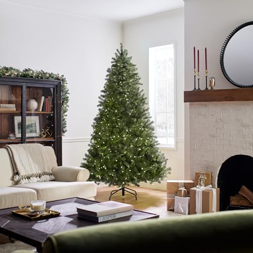 Artificial Full Downswept Christmas Tree with Dual Color LED Lights, 7.5 ft I716143
