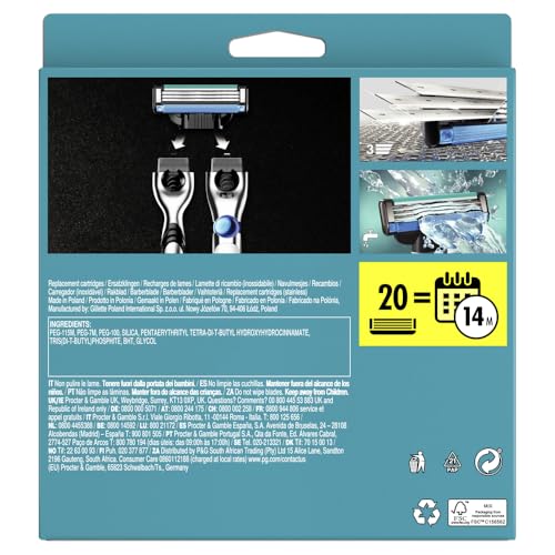 Men's Razor Blades, Pack of 20 Refills G760980