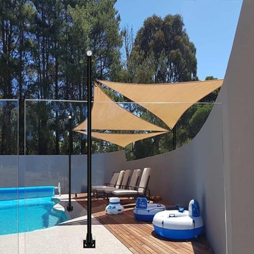 Outdoor Sun Shade Sail Pole Kit 10FT Heavy Duty Steel for Patio Deck U87959