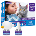 Cat Calming Diffuser Kit - Cat Pheromones Calming Diffuser Relieve Anxiety & Stress - 3-in-1 Cat Pheromone Diffuser Kit with 1 Diffuser + 2 refill 48ml Vial - 60 Days of Comfort and Relaxation