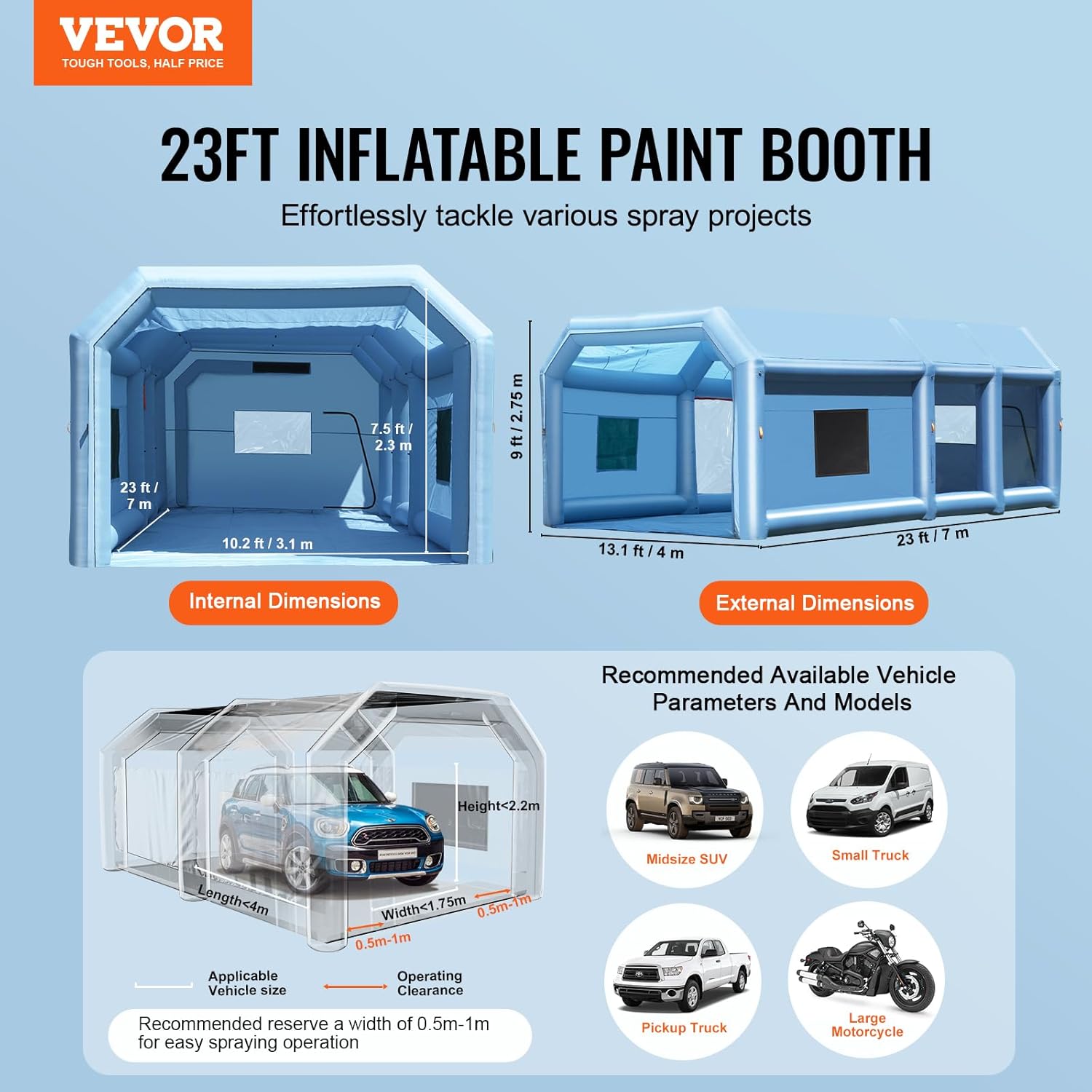 Inflatable Paint Booth for Car and Motorcycle Spray Painting Q158008