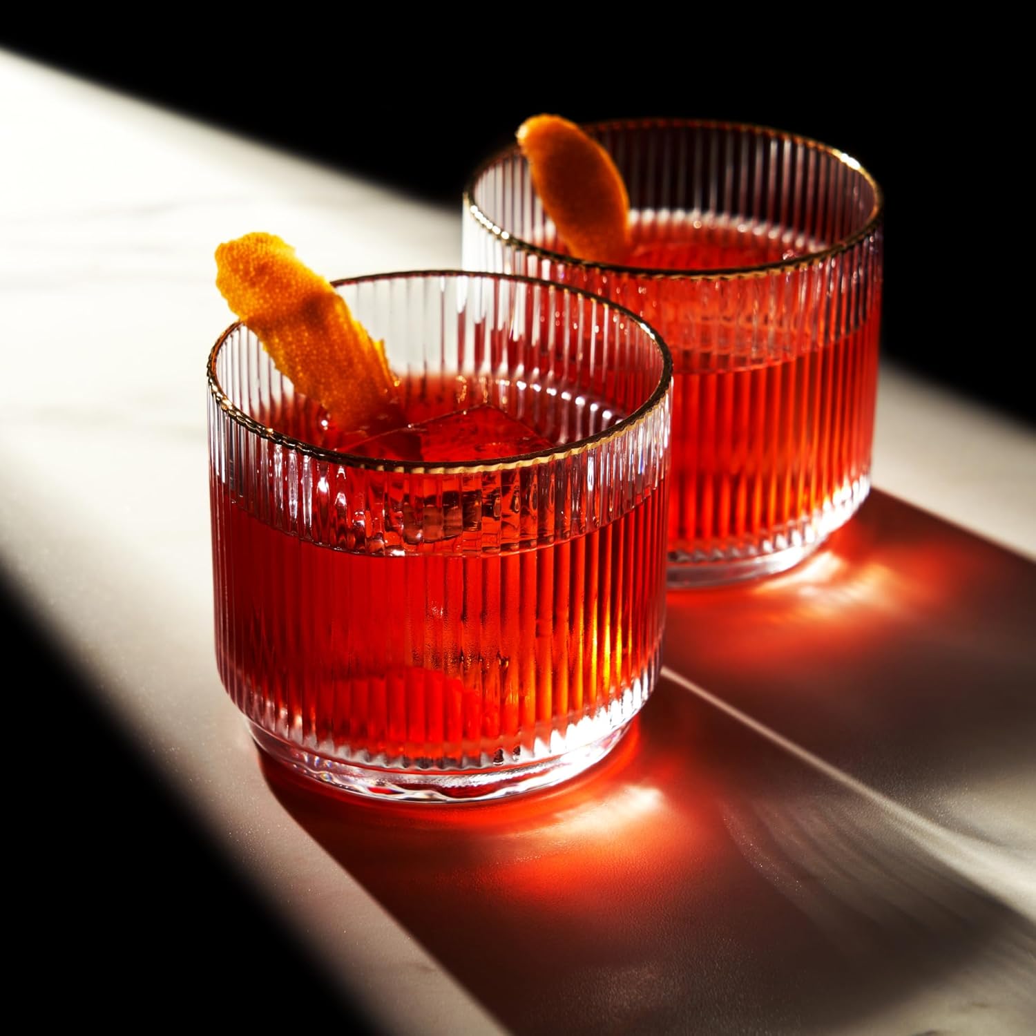 Crystal Lowball Whiskey Glasses, 12oz Set of 2 E3308