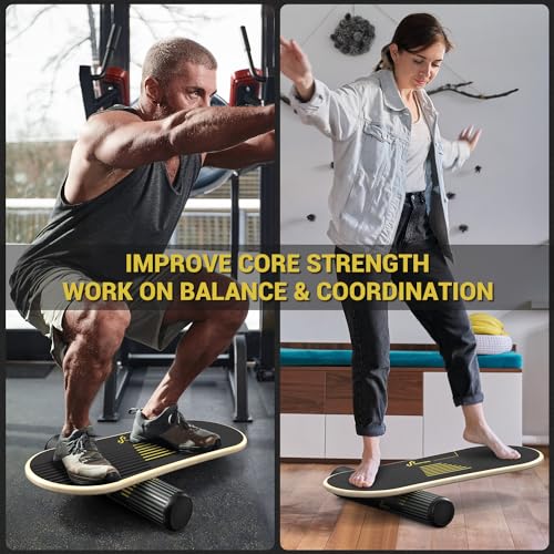 Balance Board with Adjustable Stoppers for Balance Training O80214