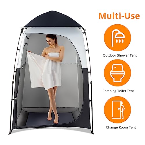 6.8FT Pop Up Shower Tent with Mesh Floor and Carrying Bag N244941