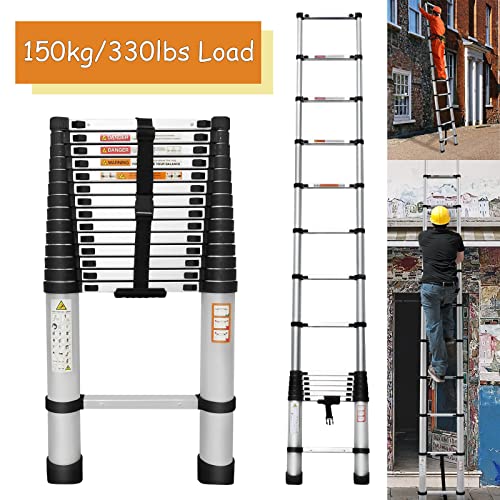 Telescoping Ladder 20.3ft Aluminum Extension Folding Ladder with Anti-Slip Feet T731901