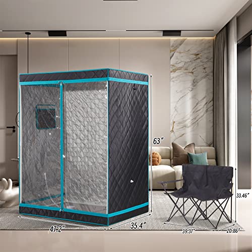 Portable 2 Person Sauna Tent, Foldable Full Body Steam Sauna for Home O997