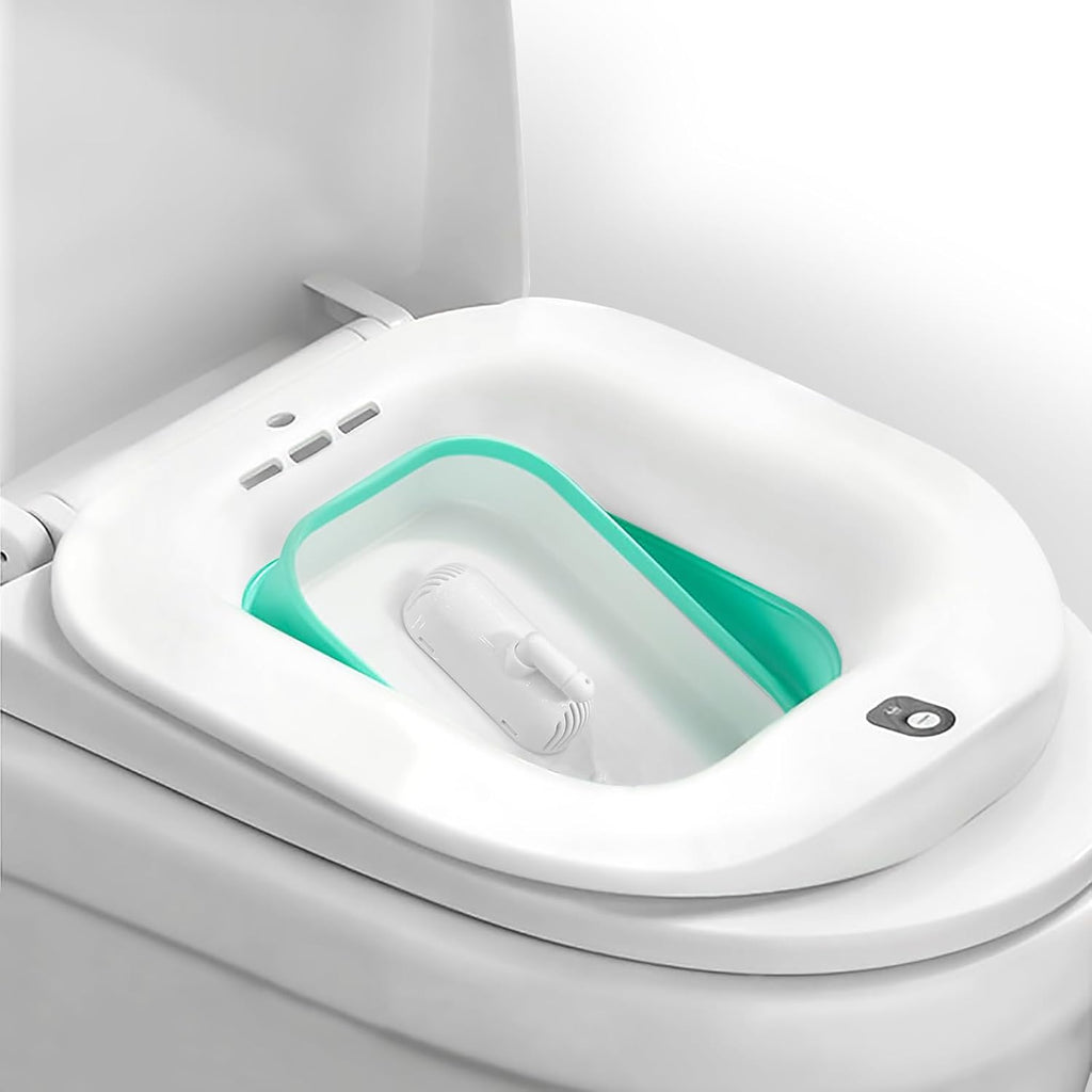 JADE KIT Sitz Bath for Toilet - AA Battery Powered - Wireless Water Column Sitz Bath Tub for Elder, Pregnant, Handicap, Collapsible Hemorrhoids Bath for Postpartum Care