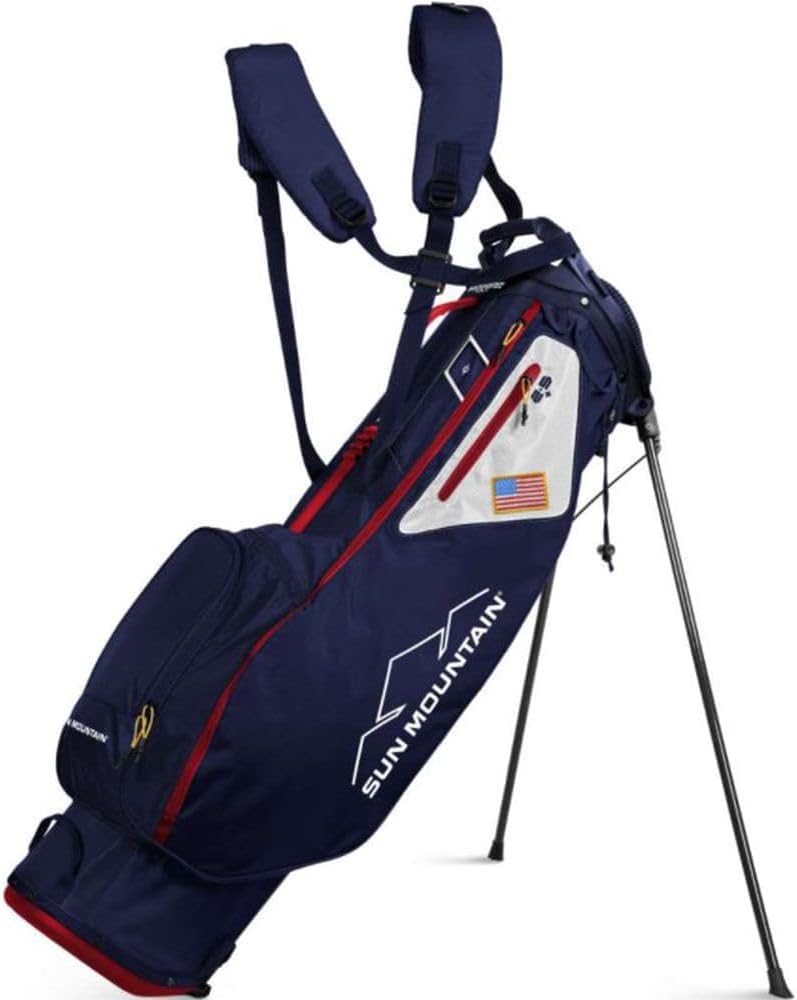 Sun Mountain Mens 2022 2.5+ Stand Carry Golf Bag - Navy White Red