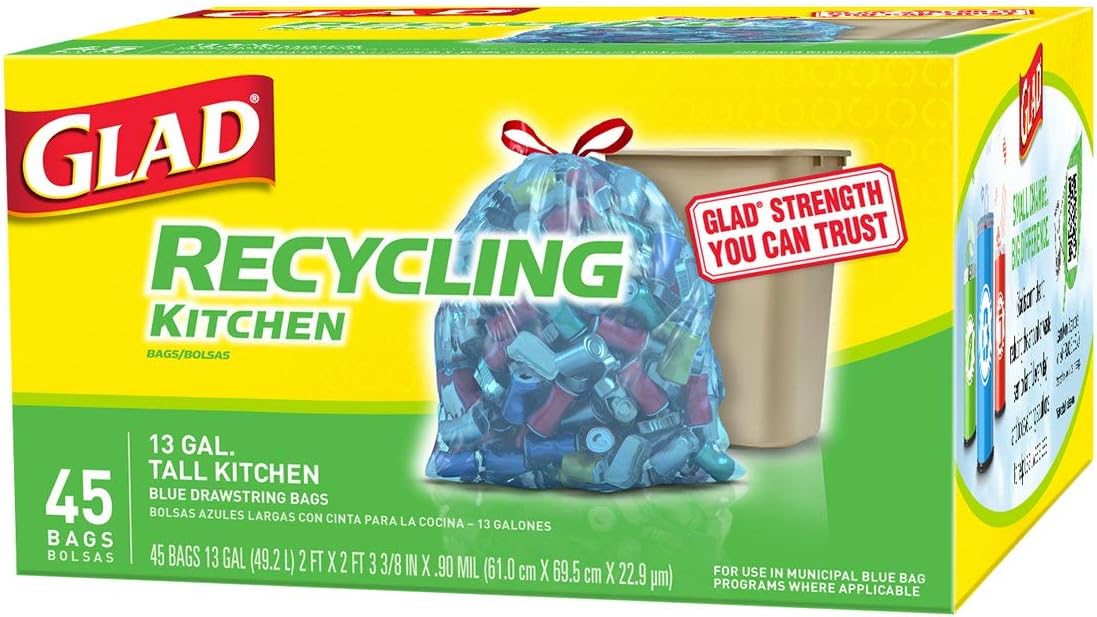 Tall Kitchen Drawstring Trash Bags, 13 Gallon, 45 Count L5083