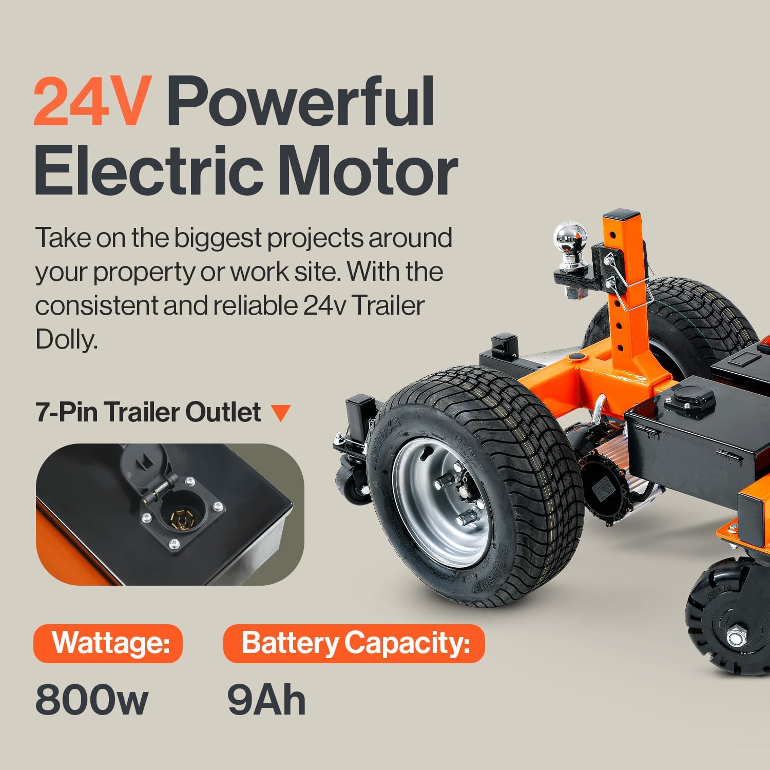 Electric Trailer Dolly 7500lbs Max Weight, All-Terrain Wheels for RVs and Campers L37005