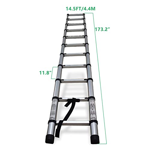 Aluminum Extendable Ladder, 330 lbs Capacity, 10.5FT G2469