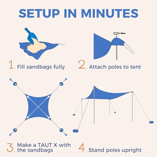 Beach Tent Sun Shelter with UPF 50+ Protection H518487