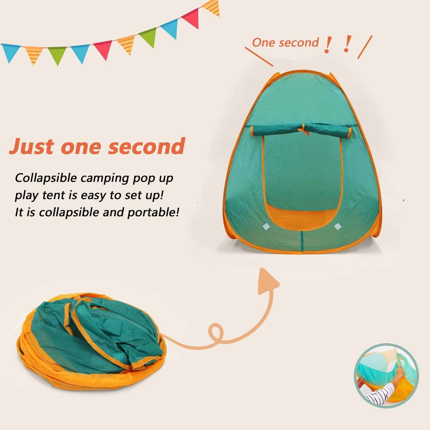 Kids Pop Up Play Tent with Toys, Foldable Indoor & Outdoor L684958