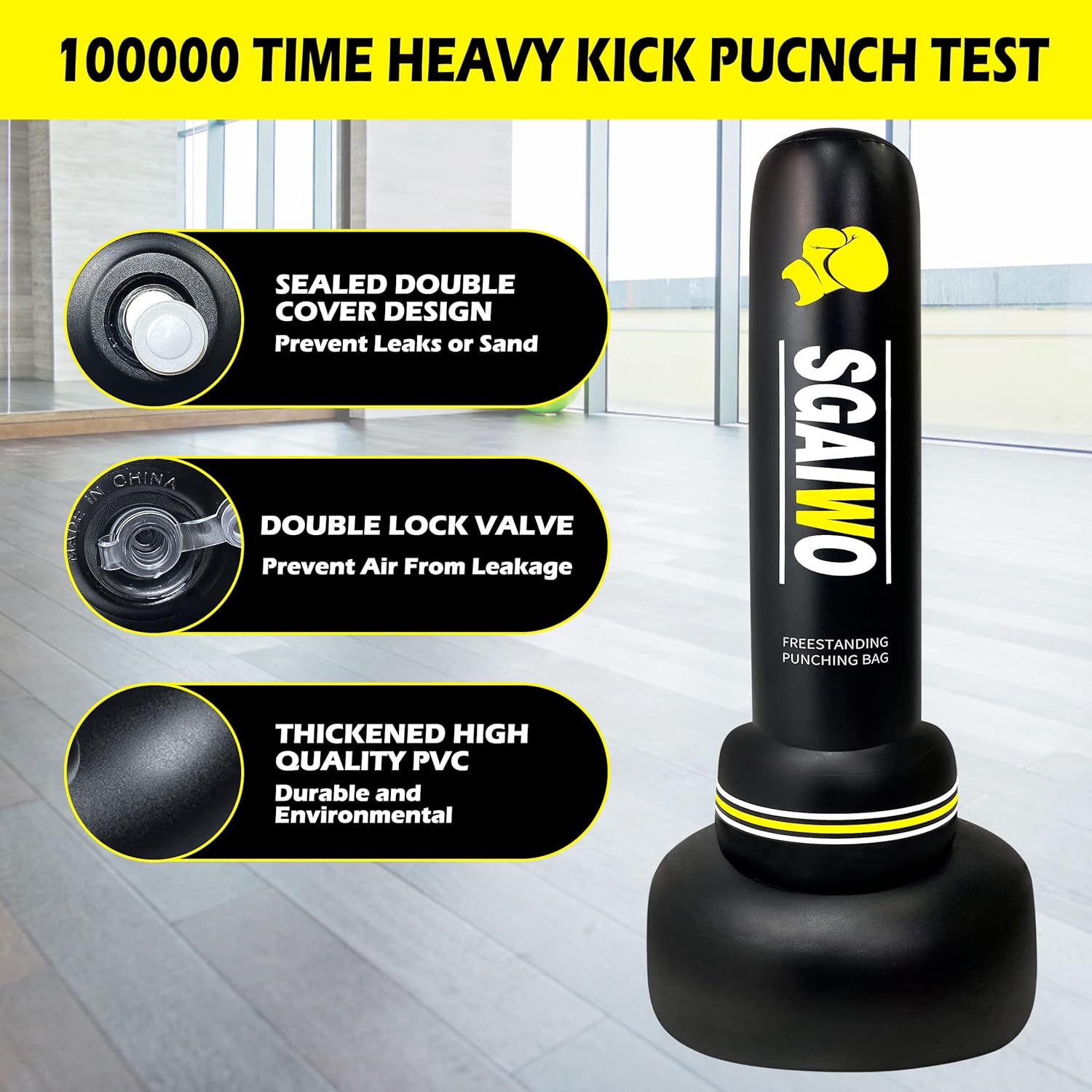 Freestanding Heavy Punching Bag with Stand for Adults MMA Training I167090