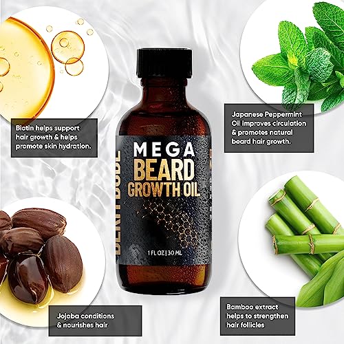 Beard Growth Oil with Jojoba, Peppermint & Castor Oil for Men, 2 Pack A892