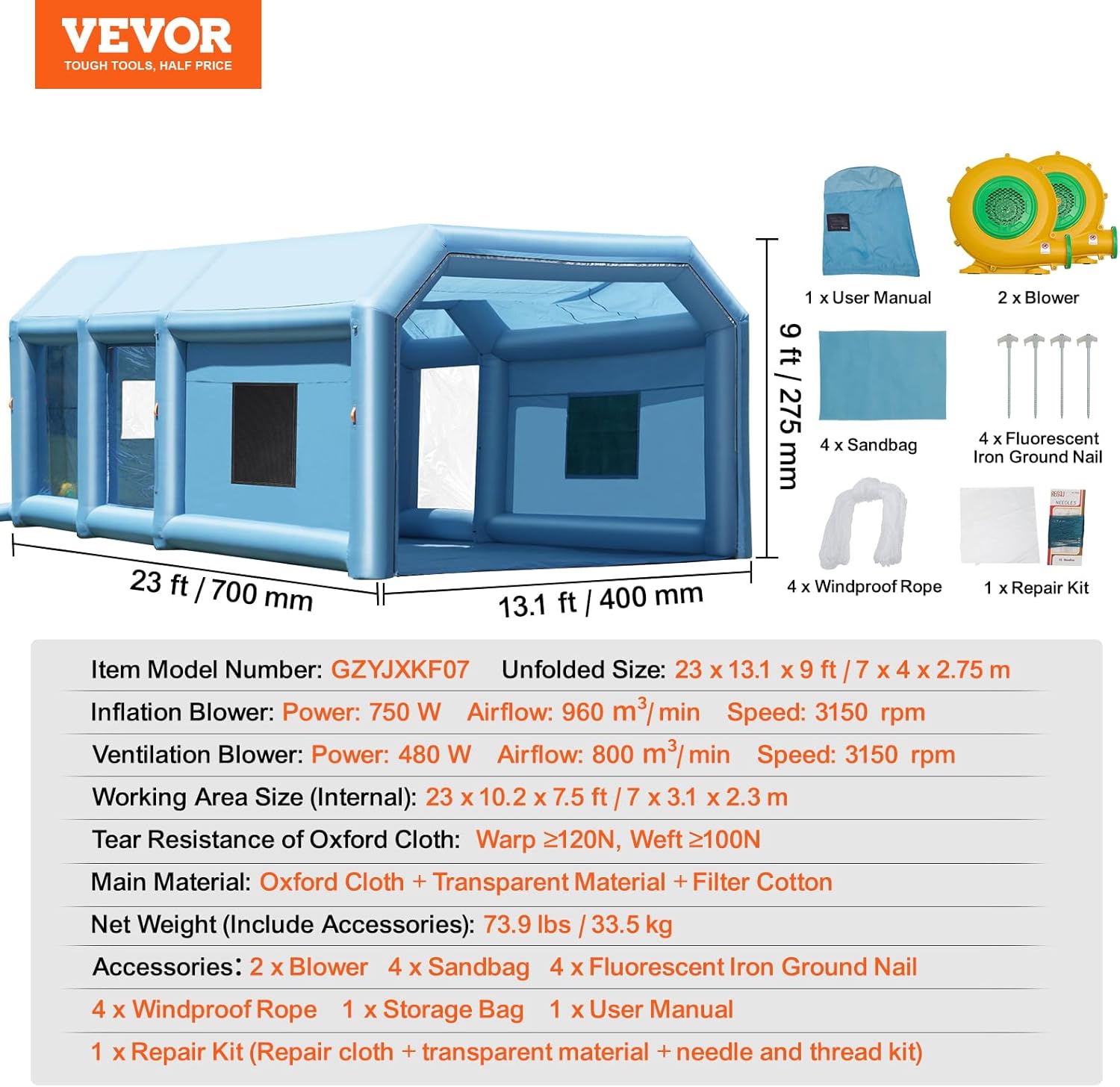 Inflatable Paint Booth for Car and Motorcycle Spray Painting Q158008