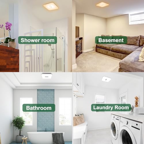 Bathroom Exhaust Fan with Light, 90 CFM, Dimmable LED, Black W249375