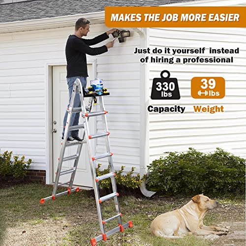 6 Step Multi Position Ladder with Tool Tray and Stabilizer Bar T129