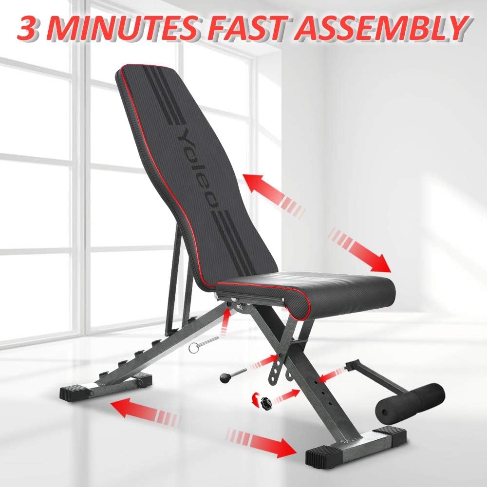 Adjustable Weight Bench, Foldable Strength Training, 330 lbs Capacity, Incline/Decline/Flat Home Gym Z6649