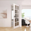 Slab Doors 32" x 80" Clear Glass French Interior Door, 10-Lite Glass Door Panel Single Door Slab for Living Room Bathroom Pantry Easy Install - without Hardware Kit