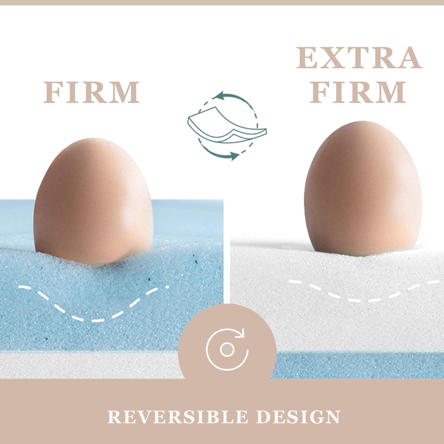 Firm Memory Foam Mattress Topper Twin Size, Cooling Gel Infused O235423