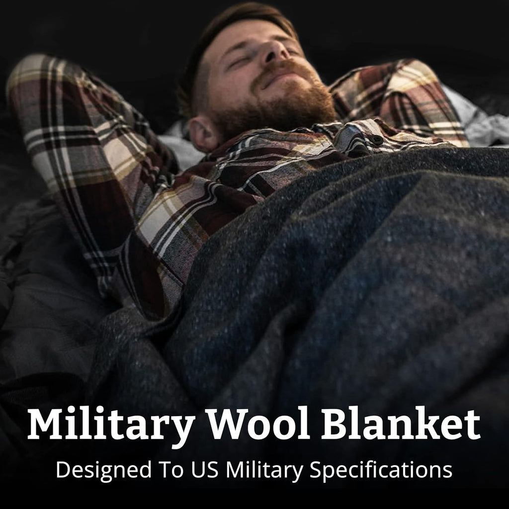 Grey 62x80 Military Wool Blanket for Camping U993290