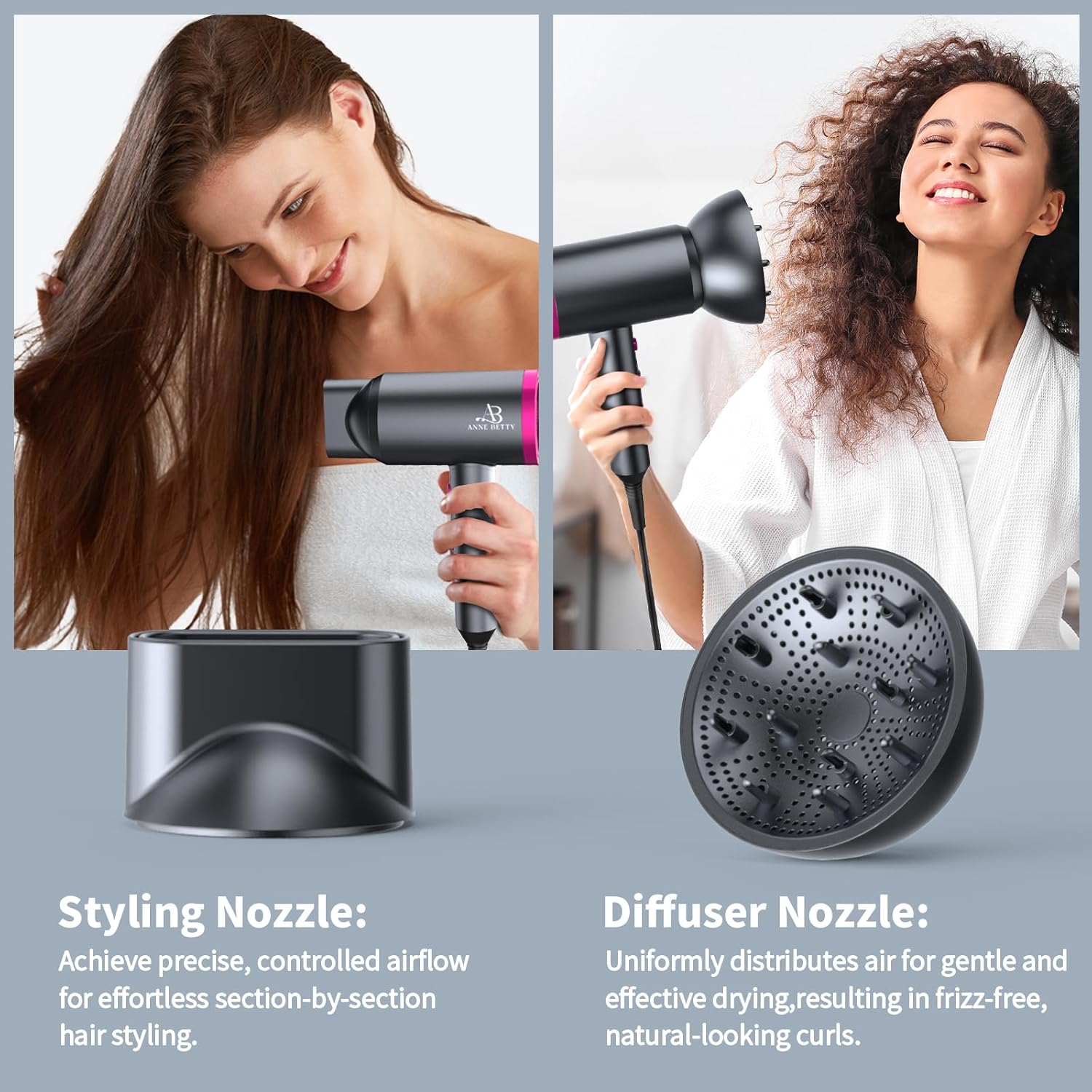 Hair Dryer with Diffuser, Ionic, Lightweight B17314