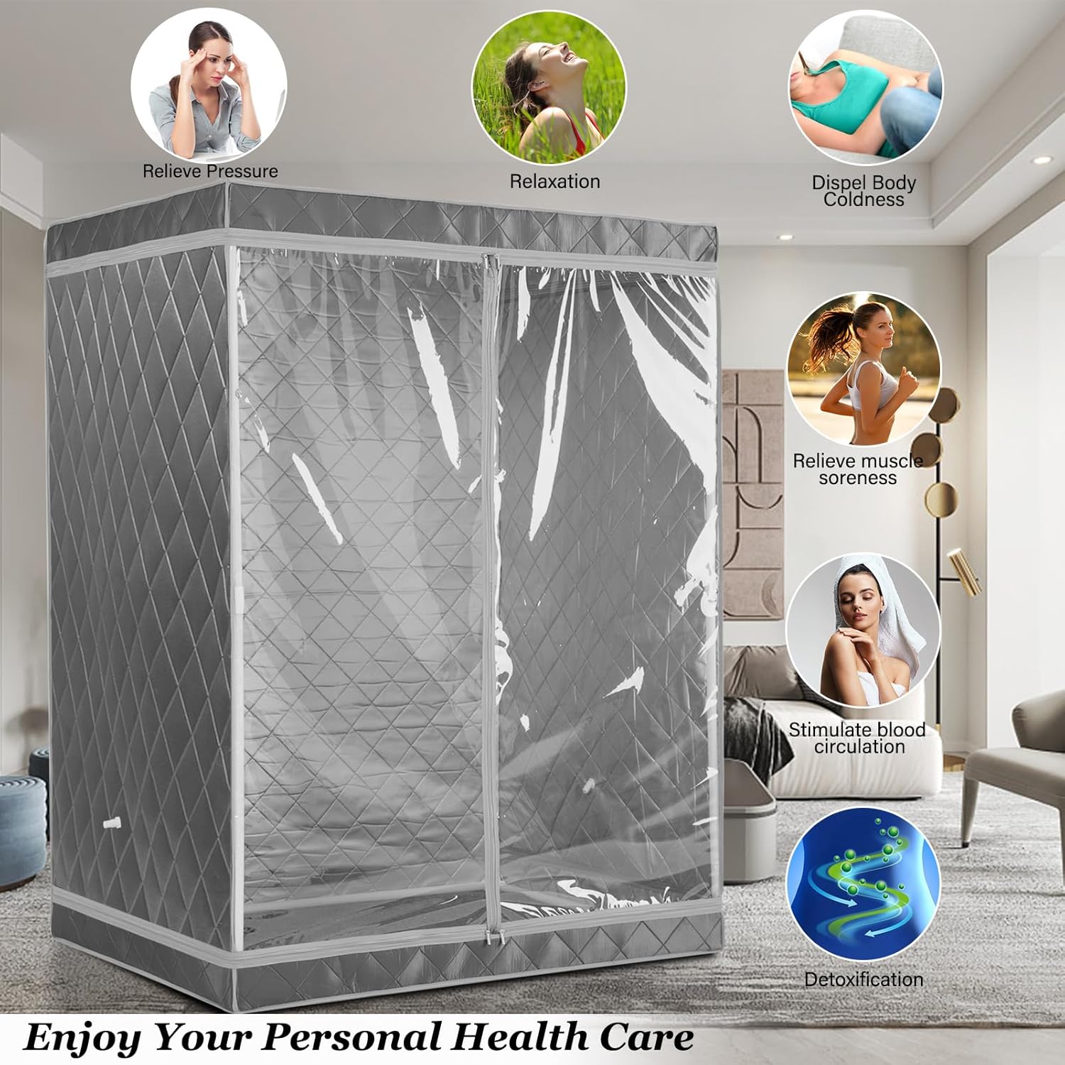 Portable 2 Person Sauna Tent for Home, Foldable Lightweight, Steamer Not Included K905