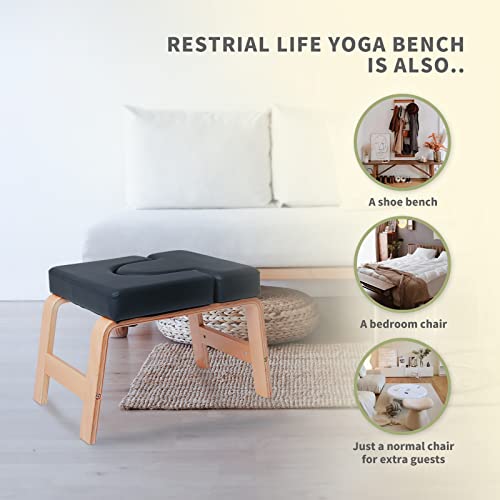 Yoga Headstand Bench with Wood and PU Pads W37856