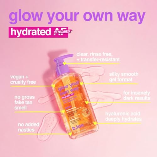 Clear Self Tan Gel for Face and Body, Gradual Sunless Tanner, Vegan, 8 Fl Oz F223