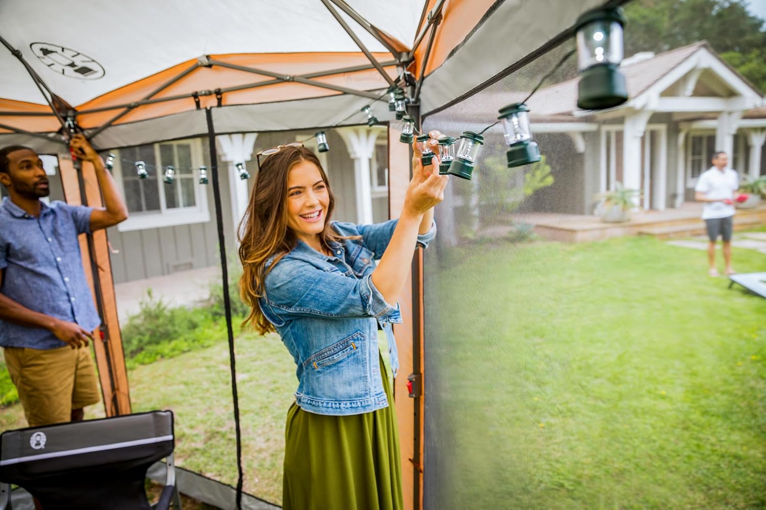 Outdoor Screen Canopy Tent with Instant Setup, 6 Person Cabin Tent T344457