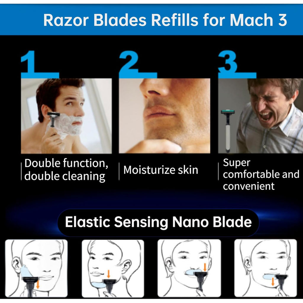 Razor Blade Refills for Men, Stainless Steel, 16 Count U445836