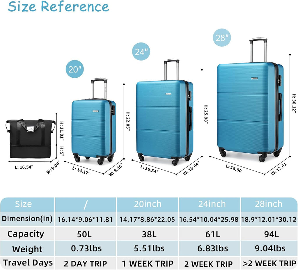 3 Piece Expandable Luggage Set with Spinner Wheels J3634